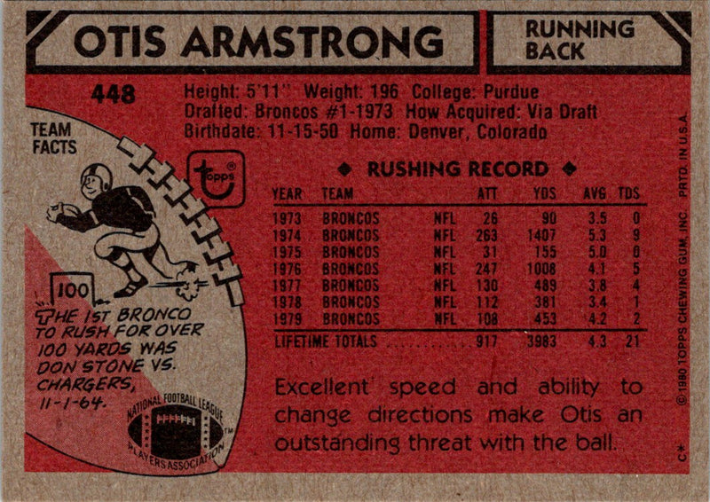 1980 Topps Otis Armstrong