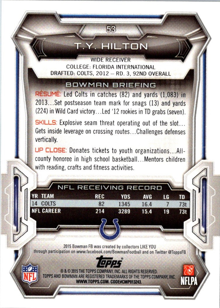 2015 Bowman T.Y. Hilton