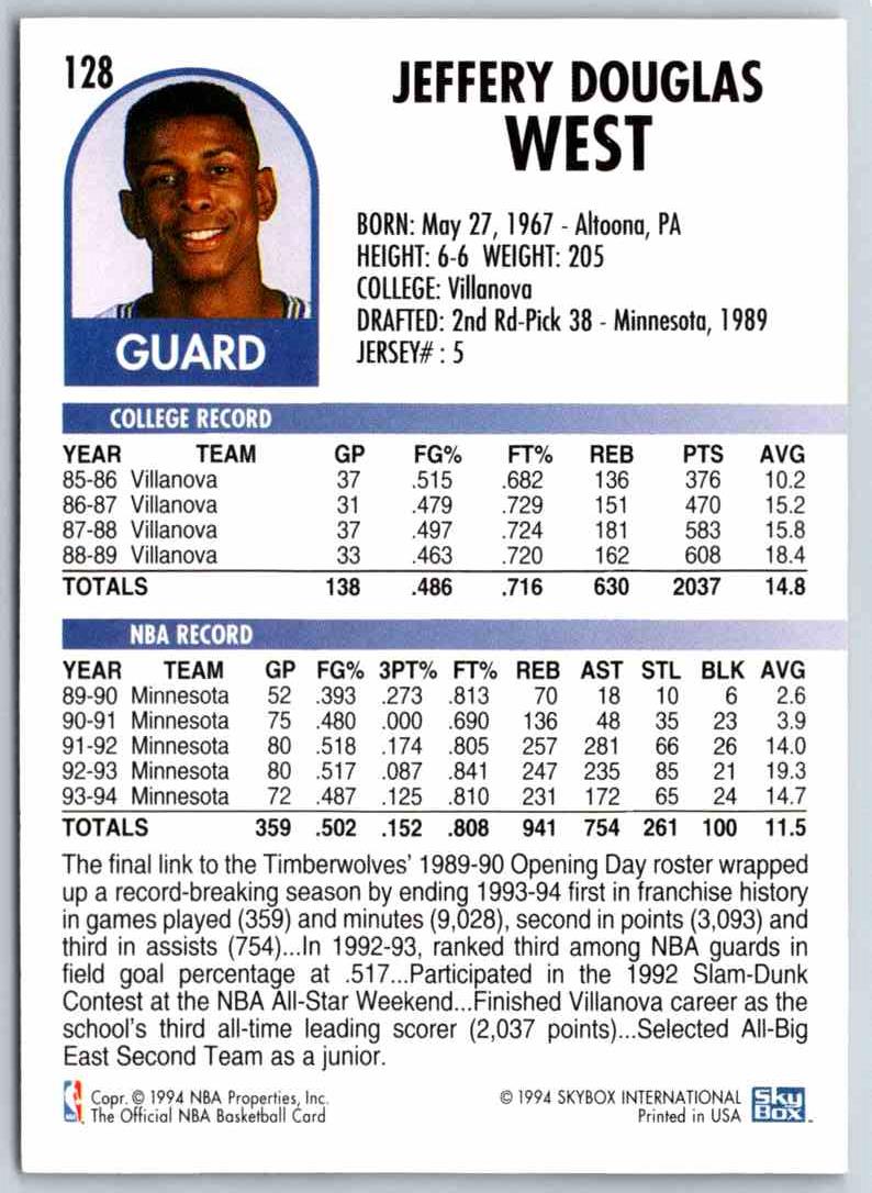 1995 Skybox Doug West