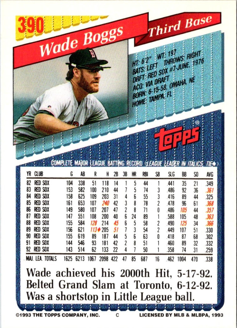 1993 Topps Gold Wade Boggs