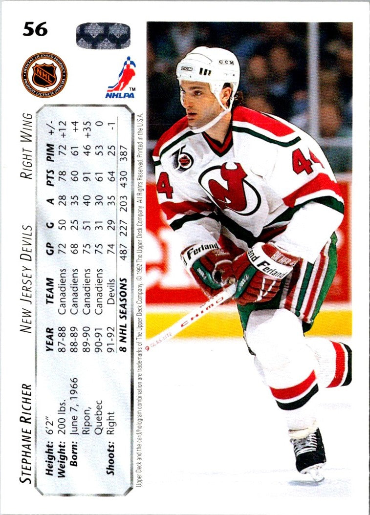 1992 Upper Deck Stephane Richer