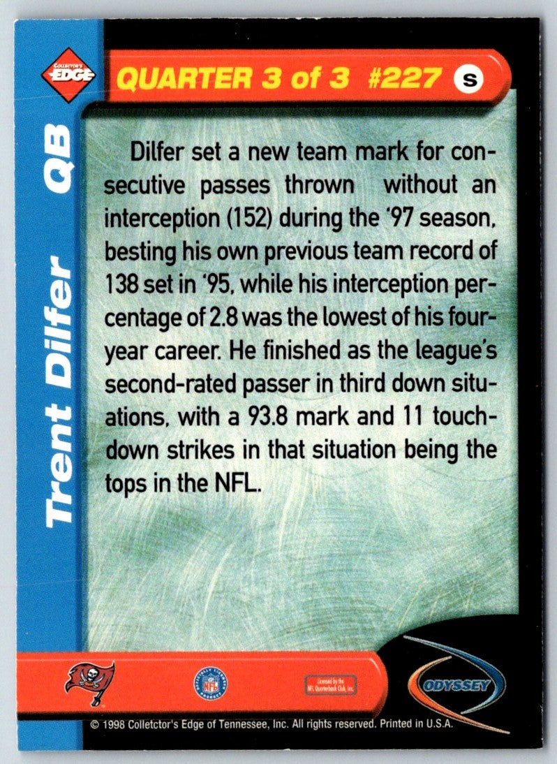 1998 Collector's Edge Odyssey Previews Trent Dilfer