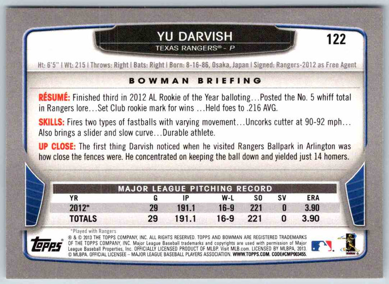 2014 Bowman Yu Darvish