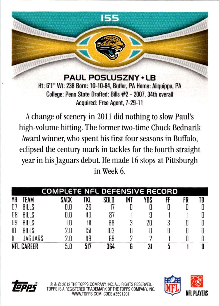 2012 Topps Paul Posluszny