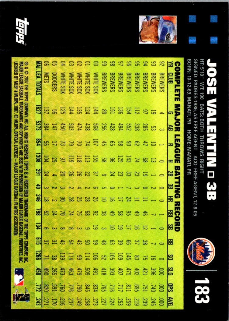 2007 Topps Jose Valentin