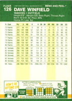 1987 Fleer Star Stickers Dave Winfield #126