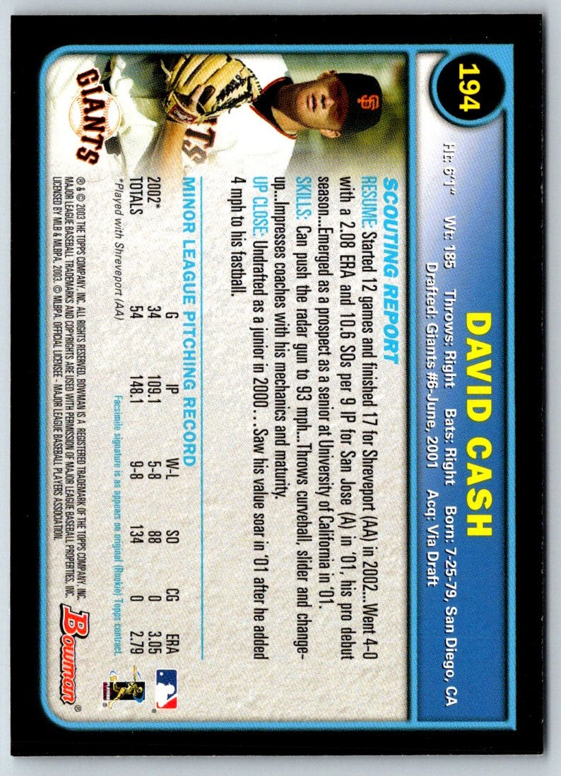 2003 Bowman David Cash