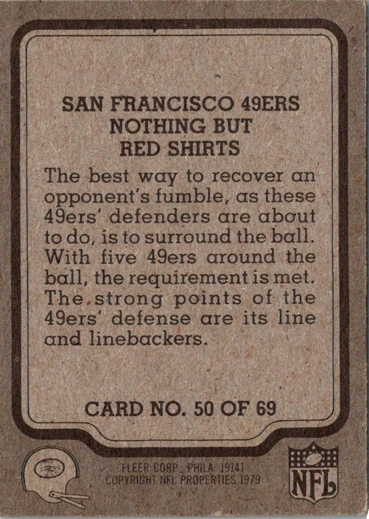 1979 Fleer Team Action Nothing But Red Shirts (Defense)