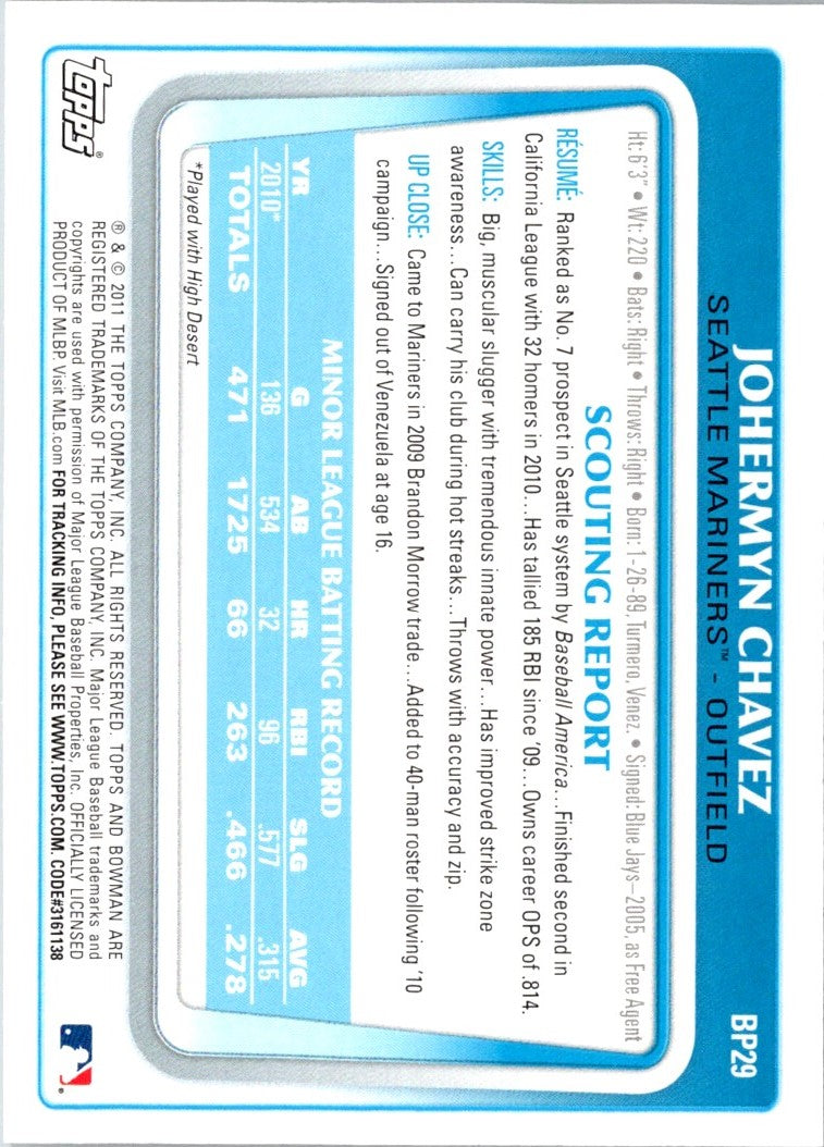 2011 Bowman Prospects Johermyn Chavez