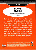2011 Topps Lineage Matt Cain #119