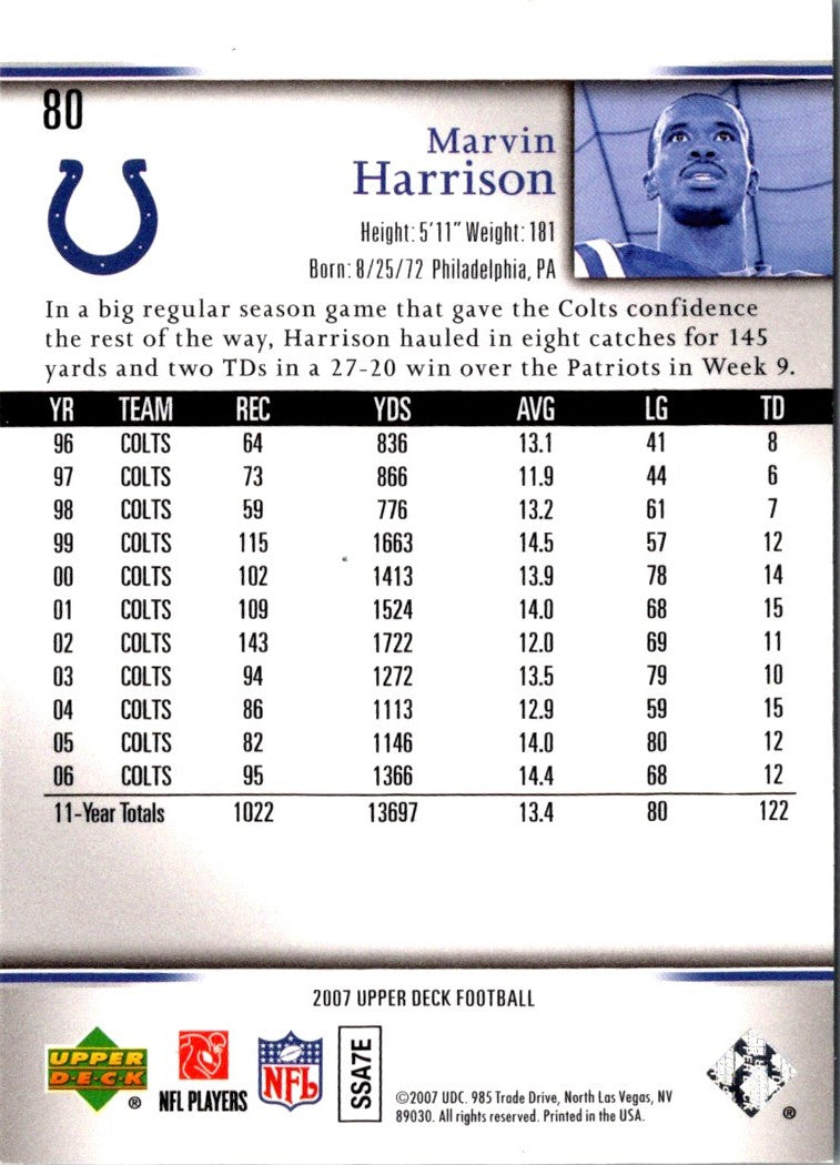 2007 Upper Deck Marvin Harrison