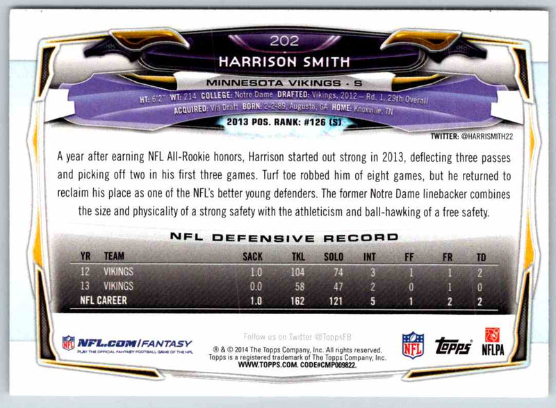 2014 Topps Harrison Smith