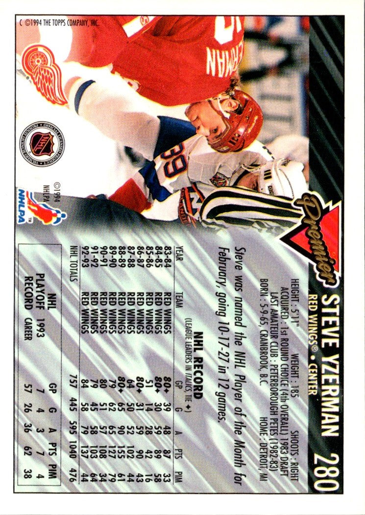 1993 Topps Premier Steve Yzerman