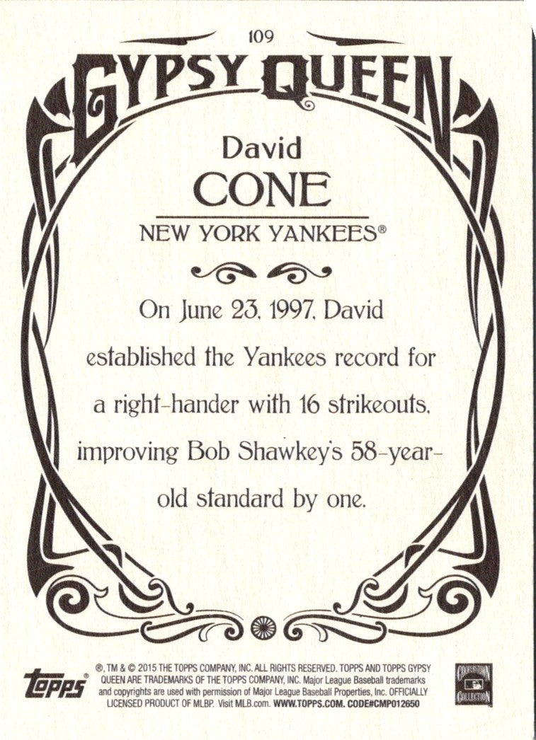 2015 Topps Gypsy Queen David Cone