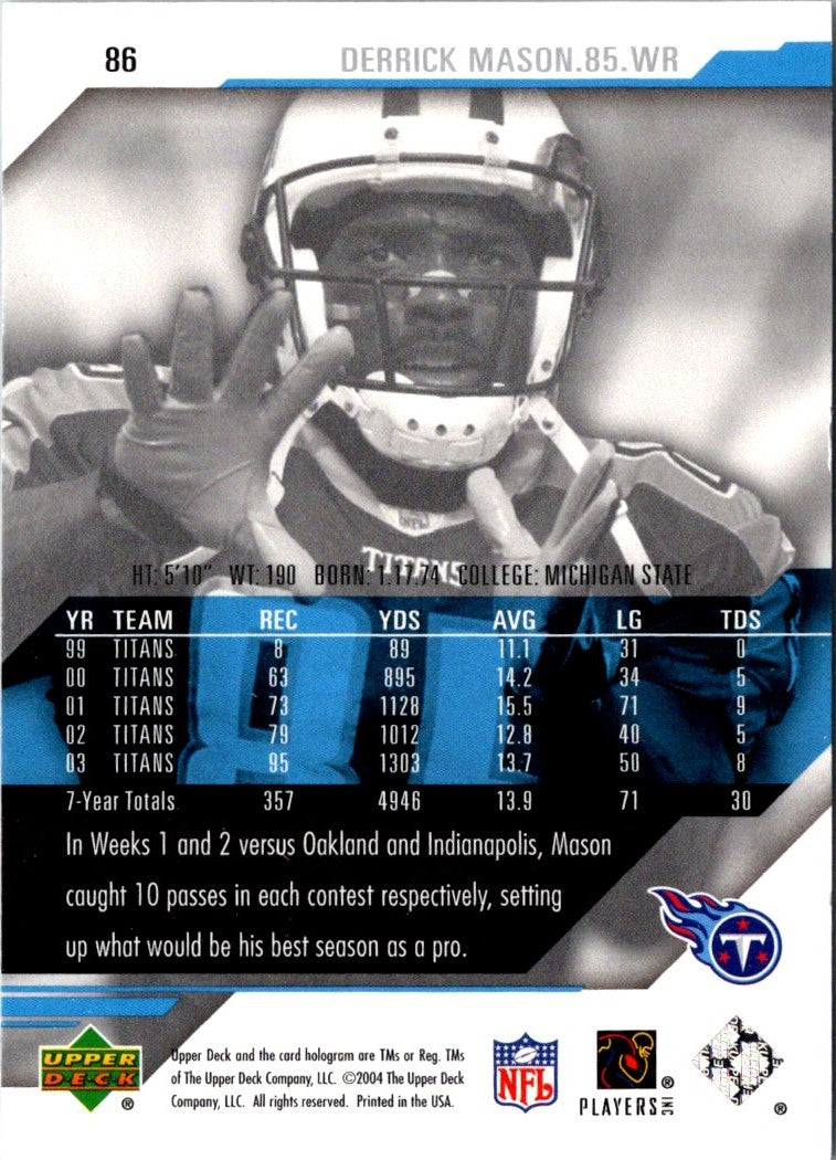 2004 UD Diamond Pro Sigs Derrick Mason