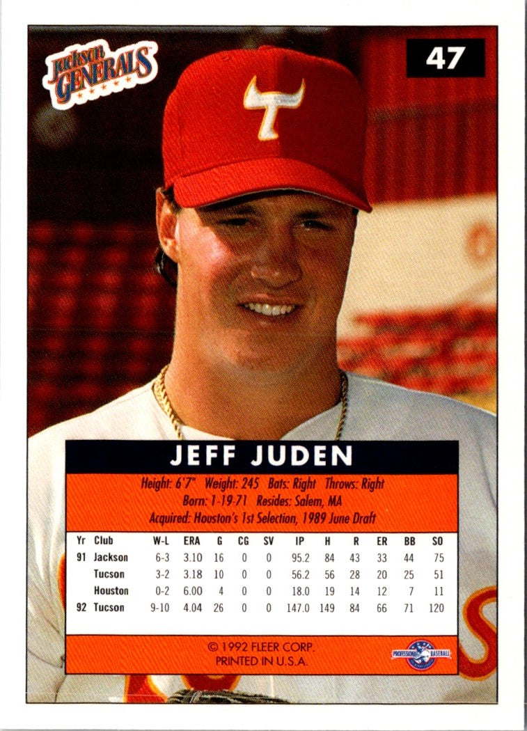 1992 Fleer Excel Jeff Juden