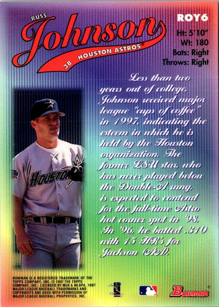 1997 Bowman Chrome ROY Favorites Russ Johnson