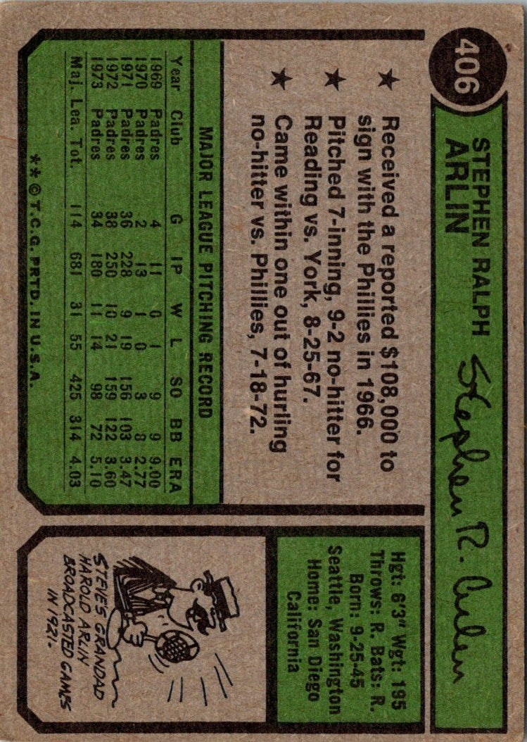 1974 Topps Steve Arlin