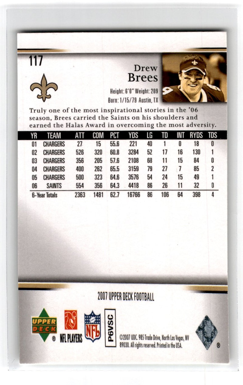 2007 Upper Deck Drew Brees