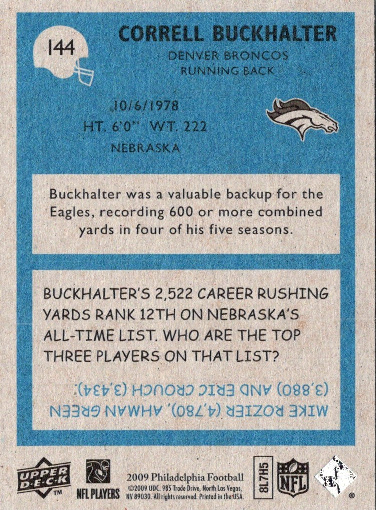 2009 Upper Deck Correll Buckhalter