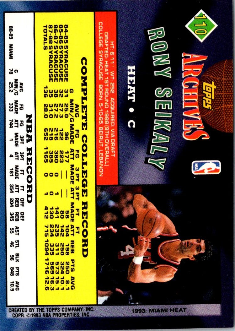 1992 Topps Archives Rony Seikaly