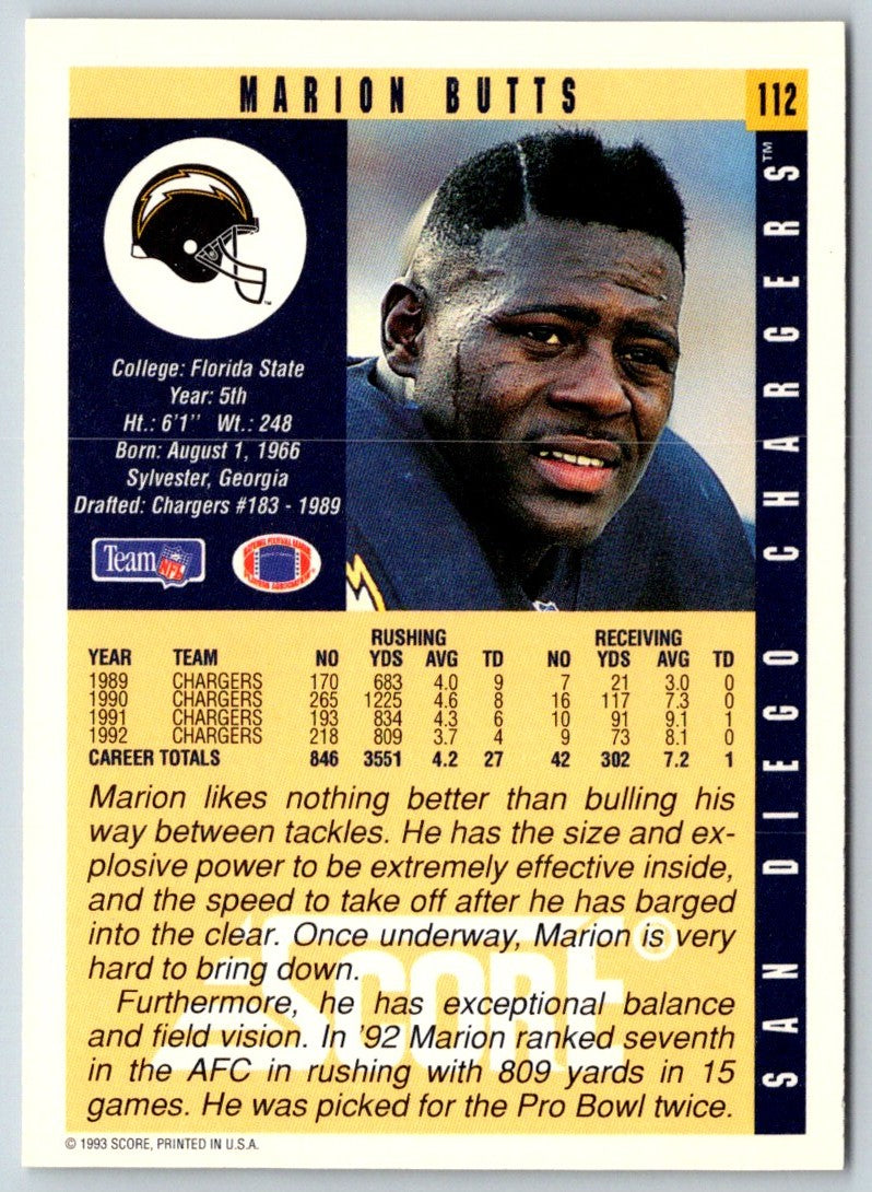1993 Score Marion Butts