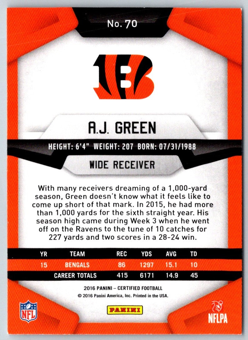 2016 Panini Certified A.J. Green