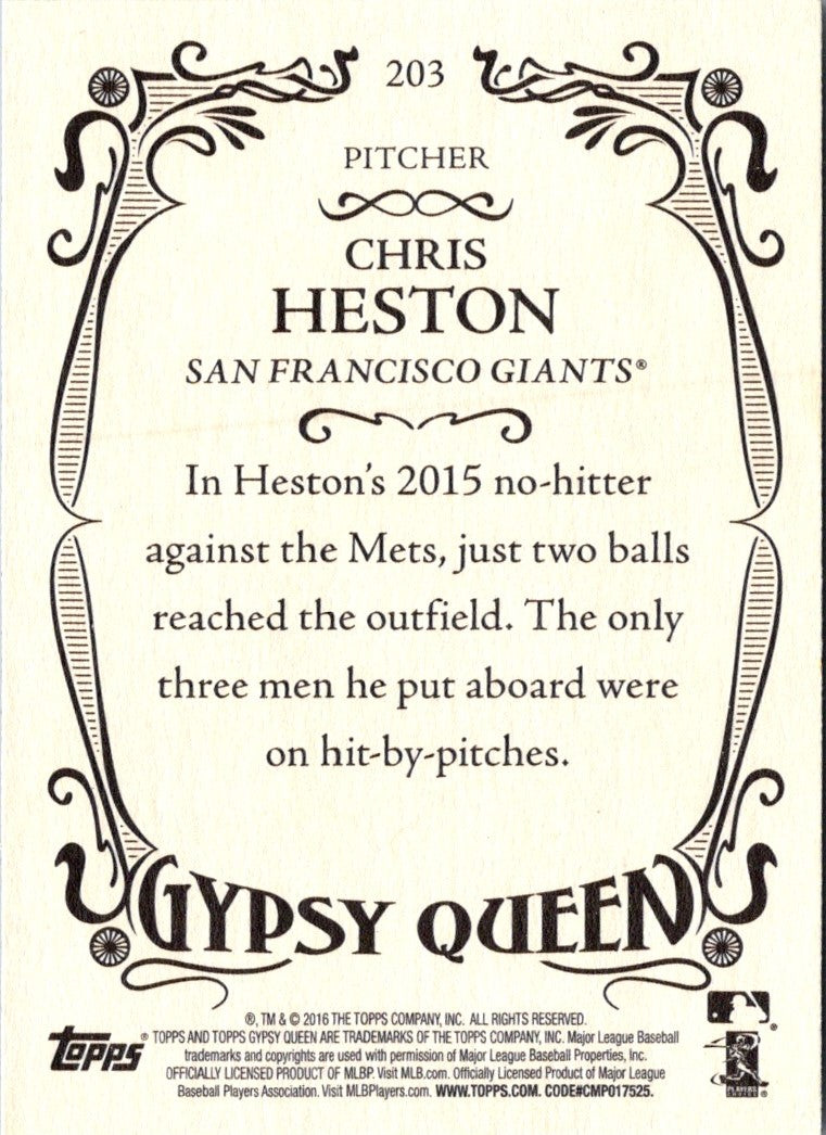 2016 Topps Gypsy Queen Chris Heston