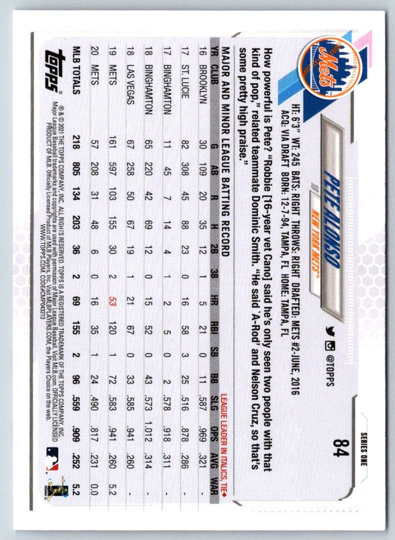 2021 Topps Pete Alonso