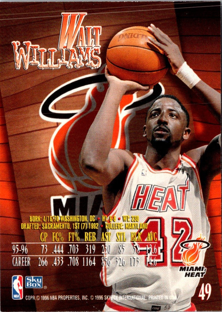 1996 SkyBox Z-Force Walt Williams