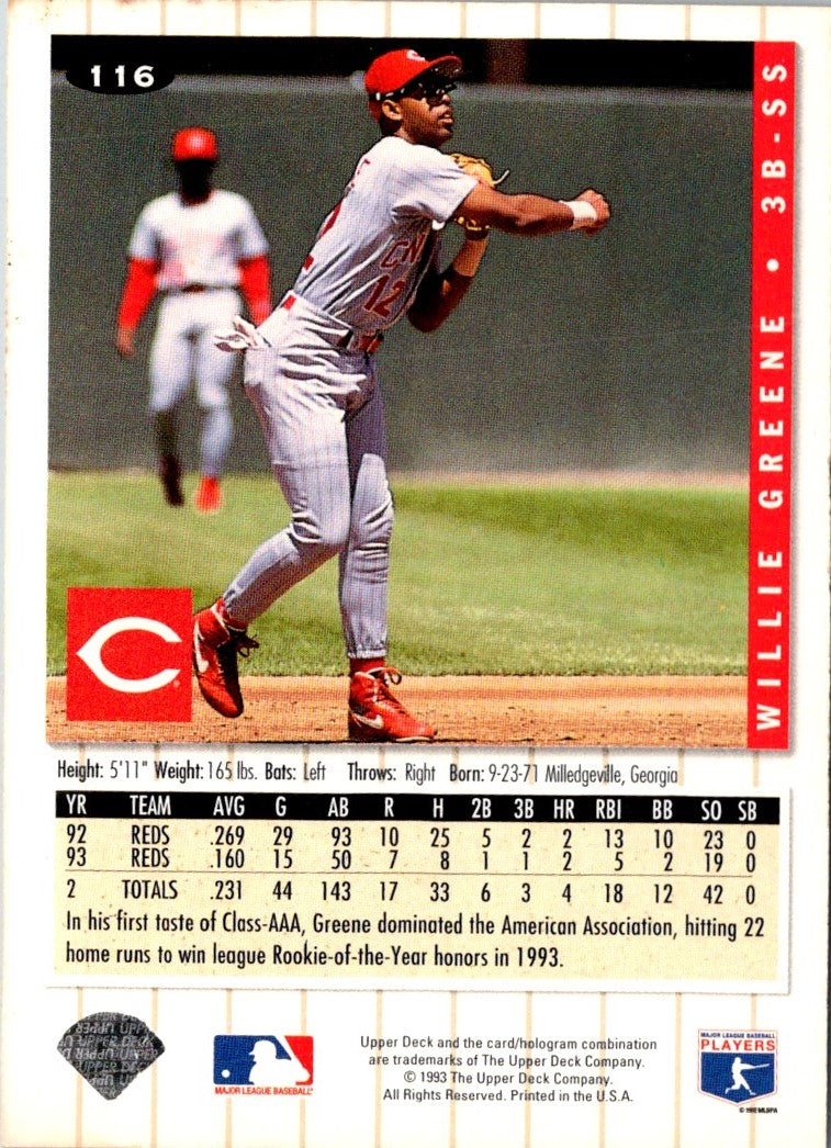 1994 Collector's Choice Silver Signature Willie Greene