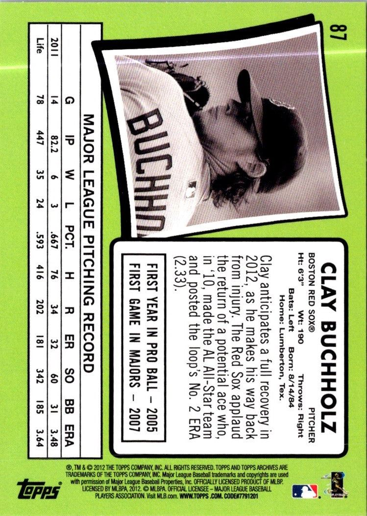 2012 Topps Clay Buchholz