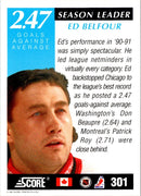 1991 Score Canadian Bilingual Ed Belfour