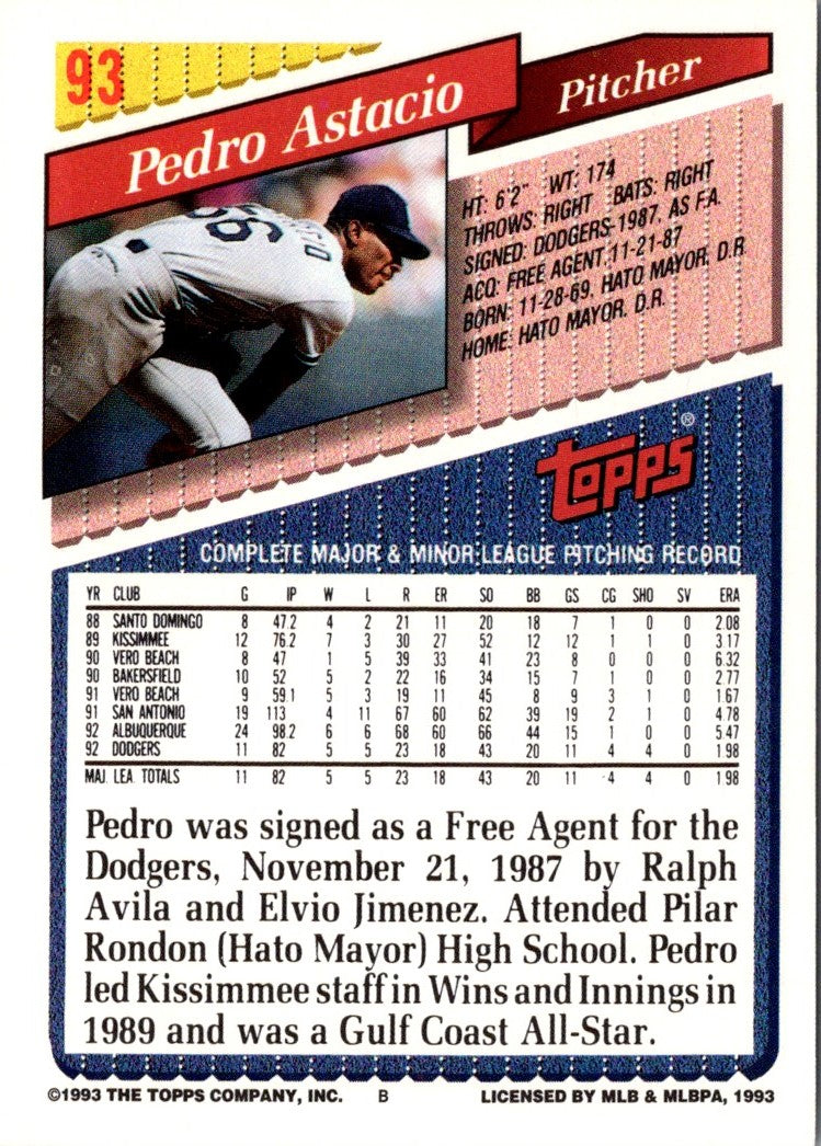 1993 Topps Gold Pedro Astacio