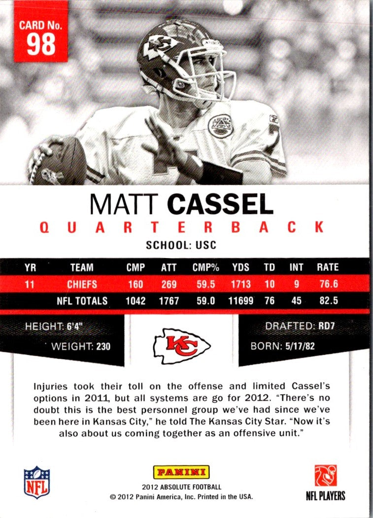 2012 Panini Absolute Matt Cassel