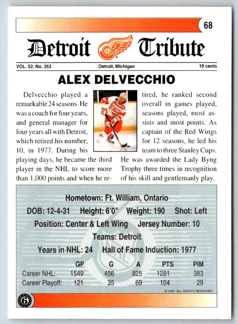 1991 Ultimate Original 6 Alex Delvecchio