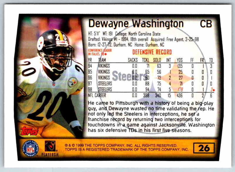 1999 Topps DeWayne Washington