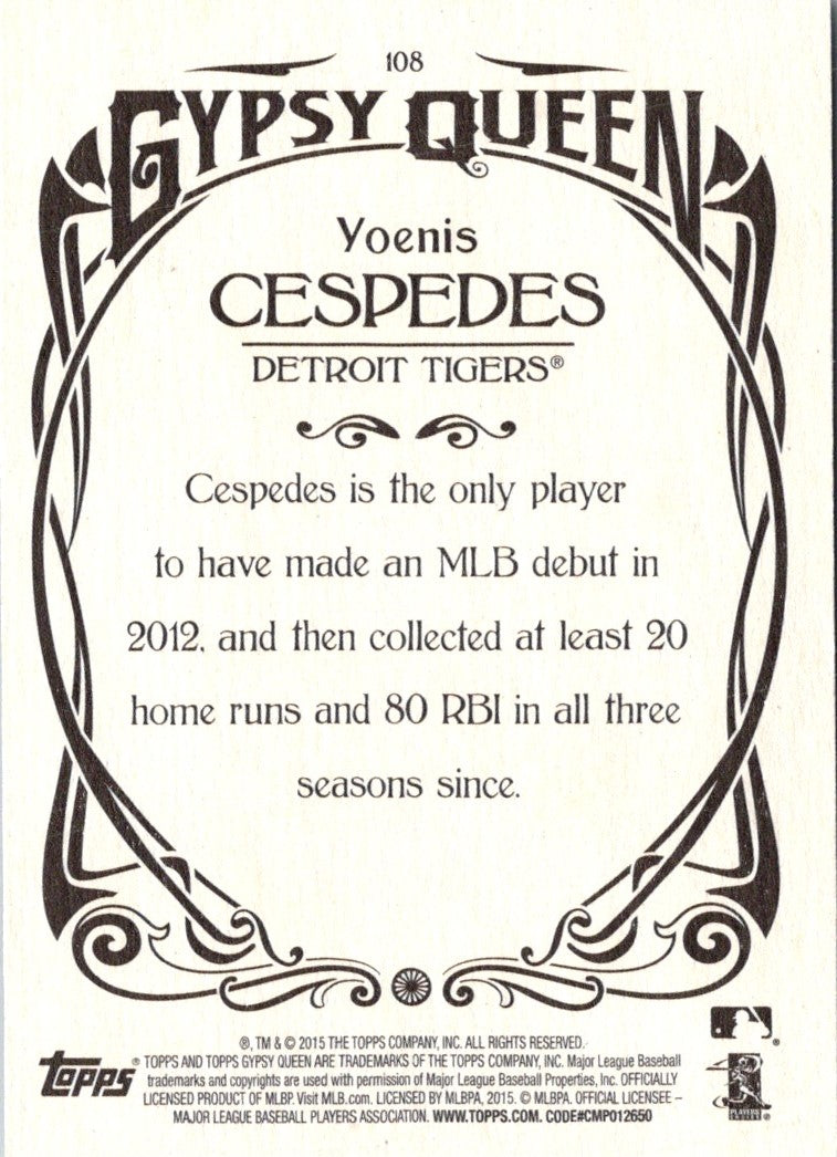 2015 Topps Gypsy Queen Yoenis Cespedes