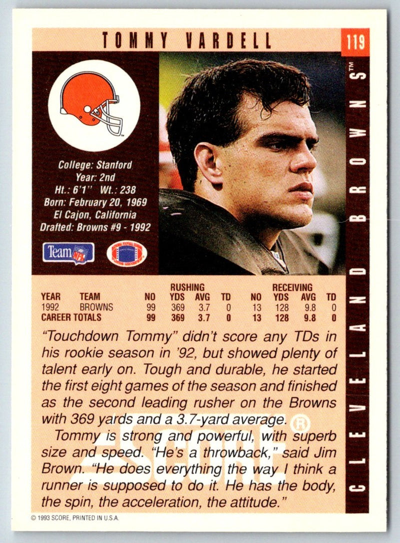 1993 Score Tommy Vardell