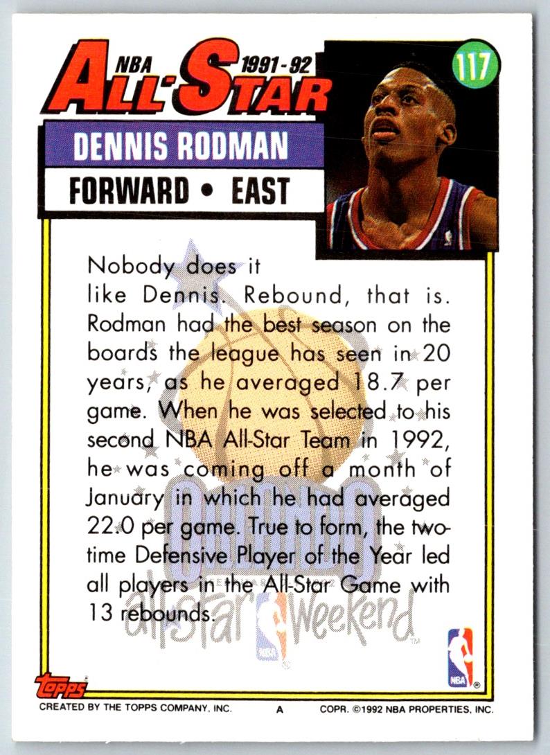 1992 Topps Gold Dennis Rodman