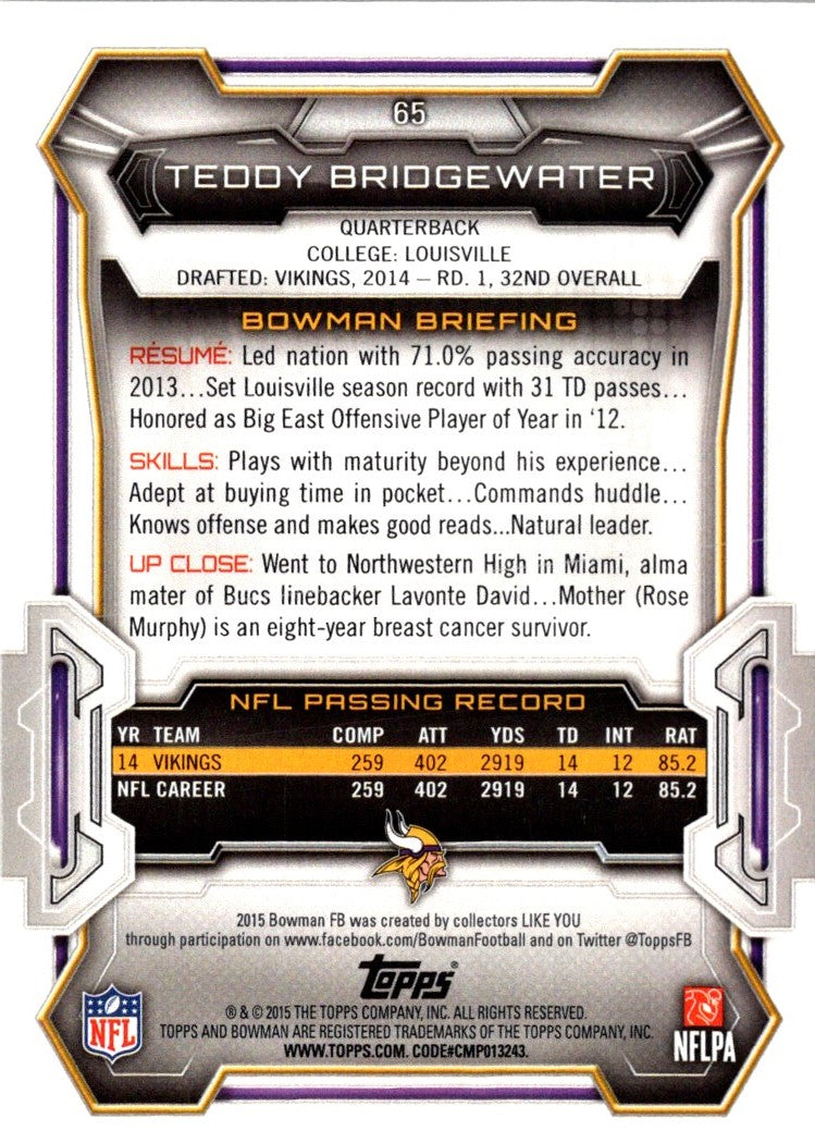 2015 Bowman Teddy Bridgewater