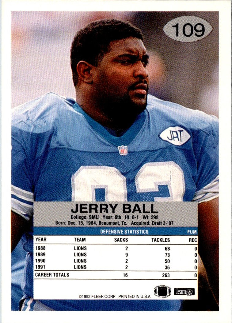 1992 Fleer Jerry Ball