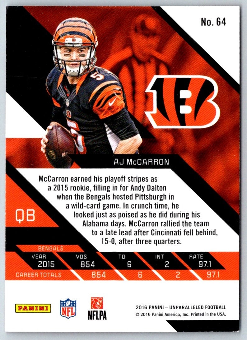 2016 Panini Unparalleled AJ McCarron