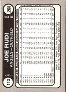 1981 Fleer Star Stickers Joe Rudi