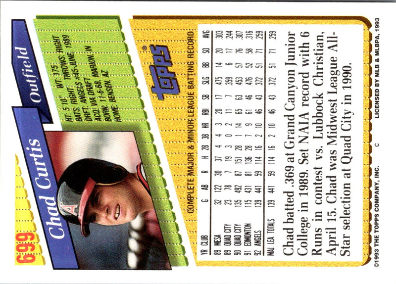1993 Topps Chad Curtis