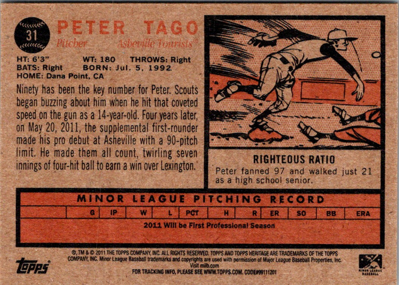 2011 Topps Heritage Minor League Peter Tago