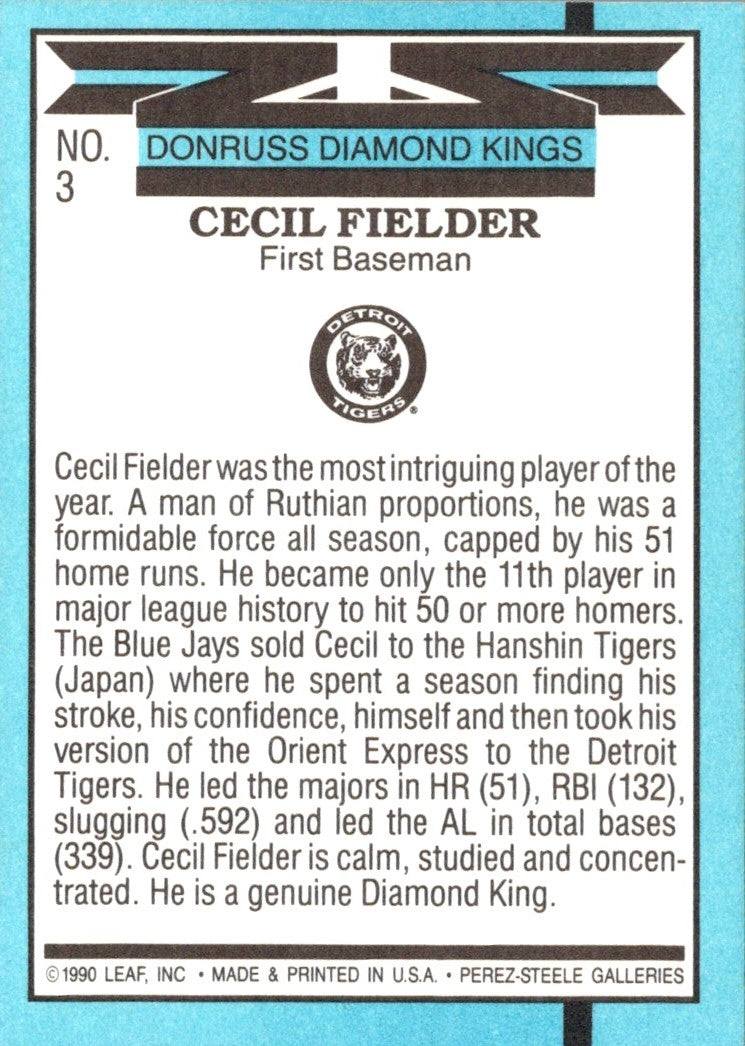 1991 Diamond Kings Cecil Fielder