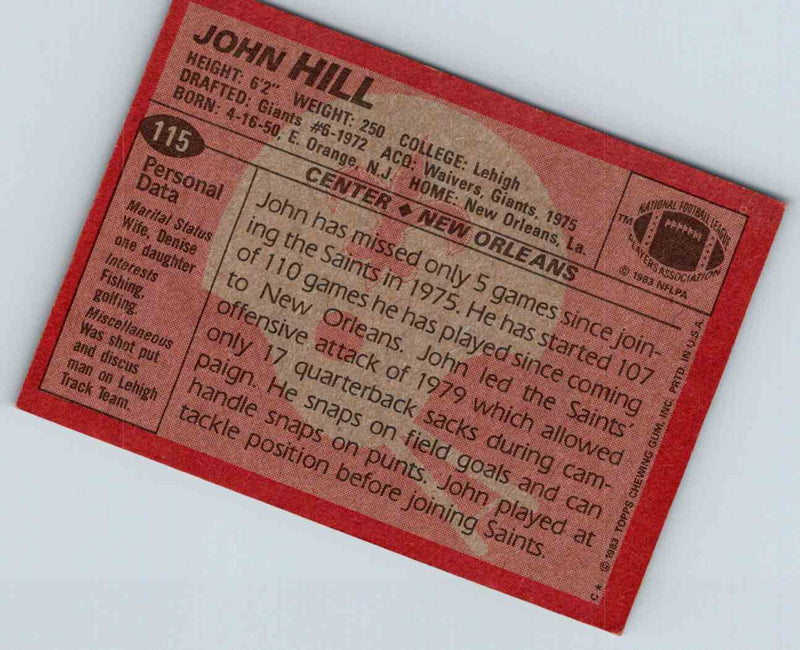 1983 Topps John Hill