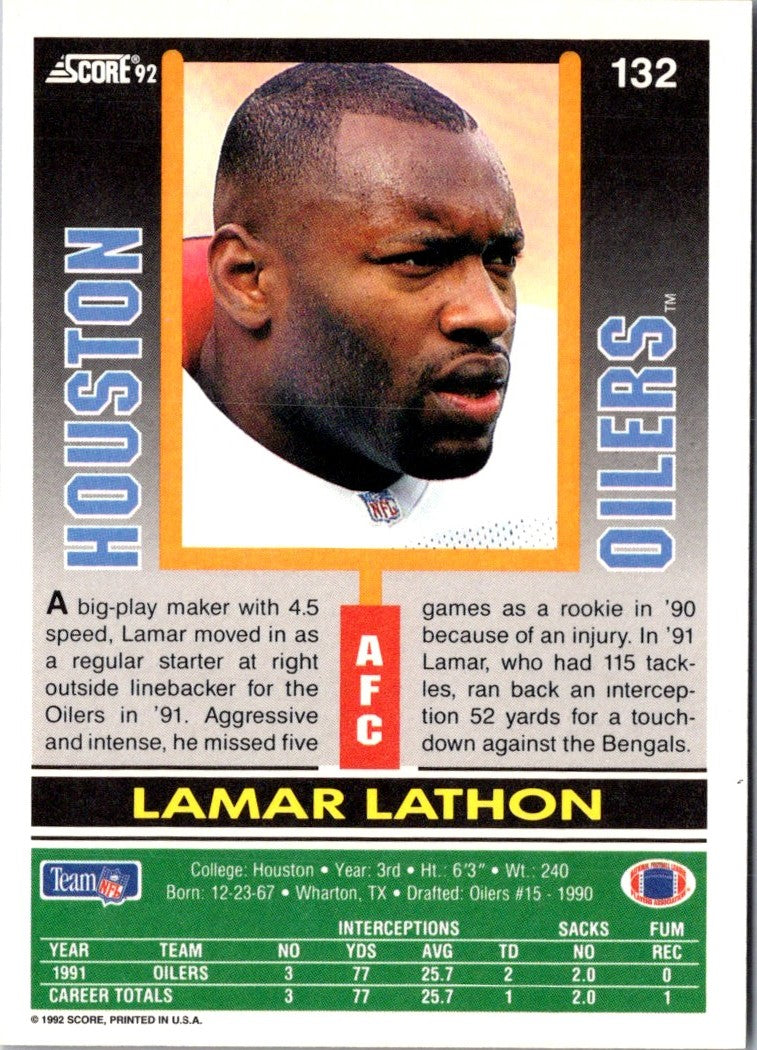 1992 Score Lamar Lathon