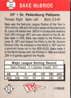 1989 T&M Senior League Bake McBride #74